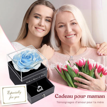 Ewige Rose Mama Geschenkset 925 Silber Halskette Muttertag