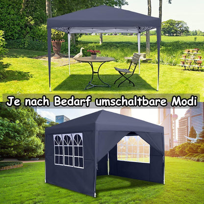 3x3m Faltpavillon mit Seitenteilen – Anthrazit