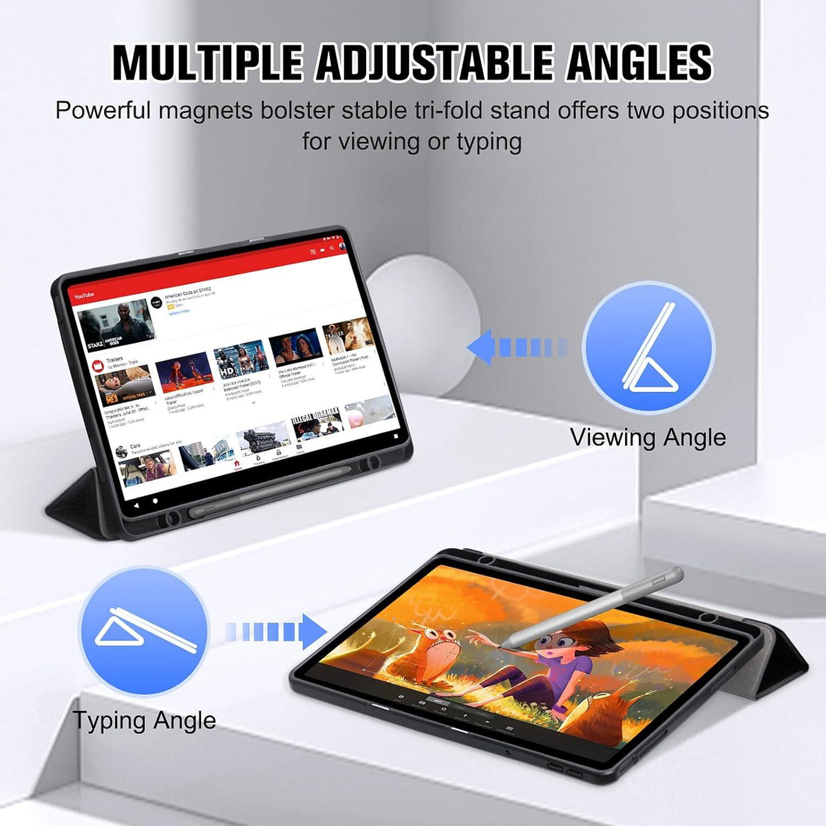 Lenovo Tab M11 11'' Hülle mit Stifthalter Schwarz TPU Rückseite Standfunktion
