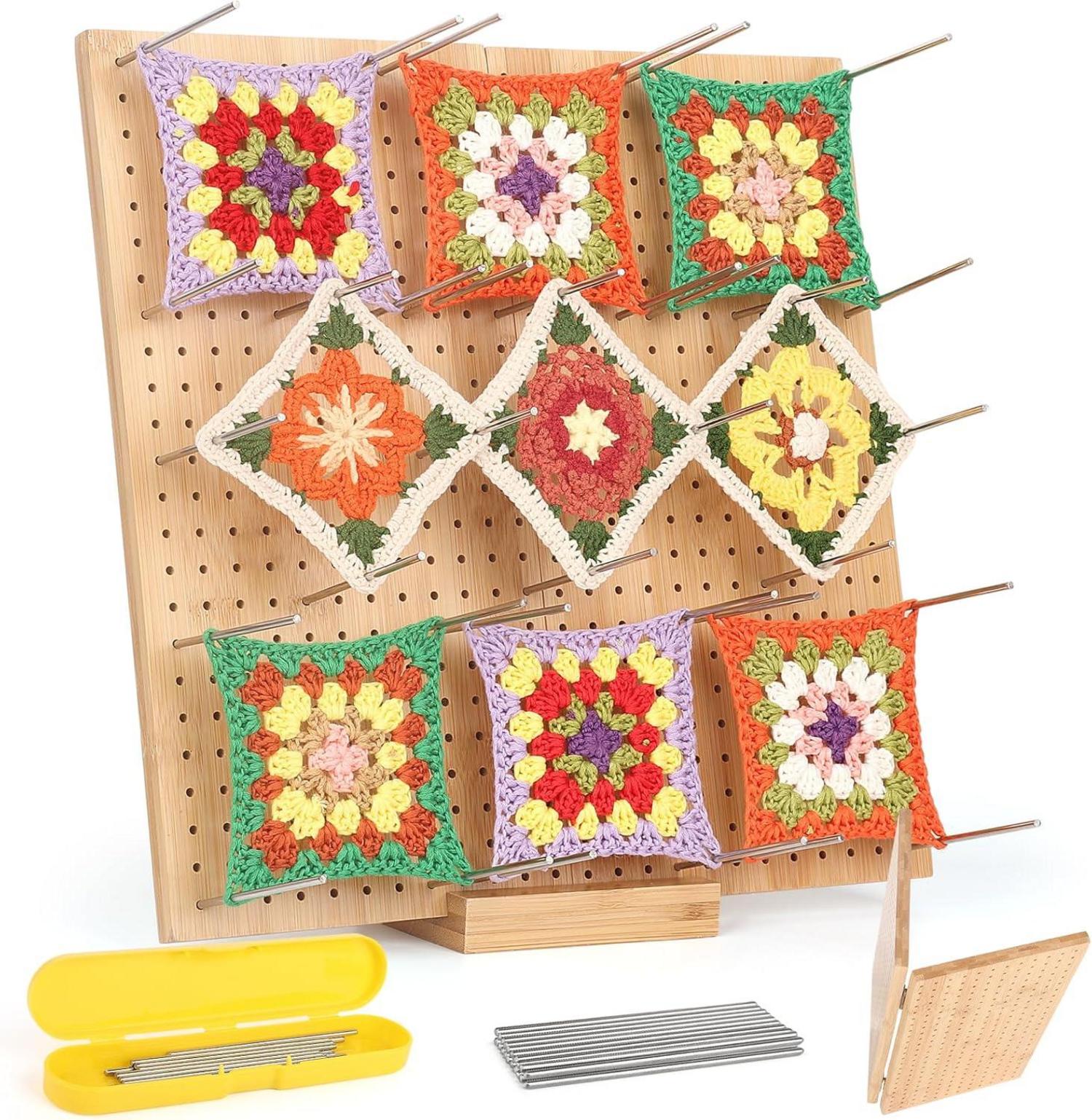 33cm Wooden Blocking Board mit 30 Edelstahl-Stabstiften aus Bambus