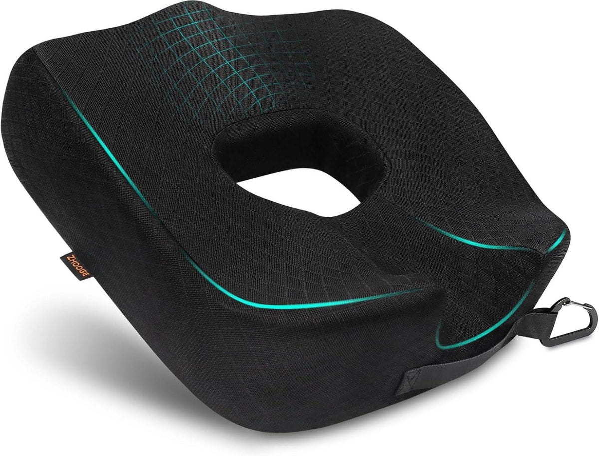 Hämorrhoiden Sitzkissen Memory Foam Donut Kissen Schwarz L Size