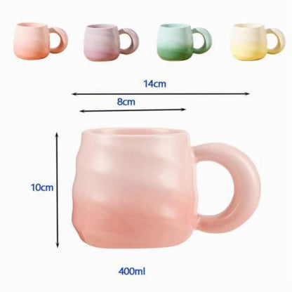 400ml Keramiktasse mit Farbverlauf – Rosa Cappuccino Tasse