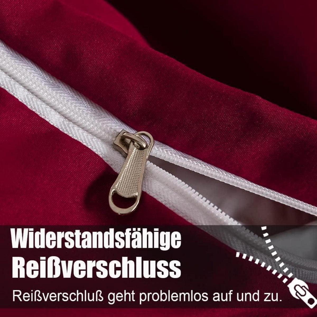 Bettwäsche-Set 4-teilig Rot 155x220 cm Mikrofaser Bügelfrei