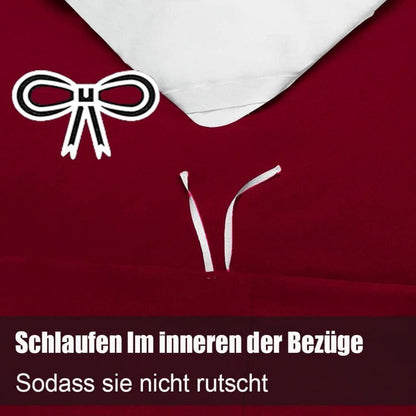 Bettwäsche-Set 4-teilig Rot 155x220 cm Mikrofaser Bügelfrei
