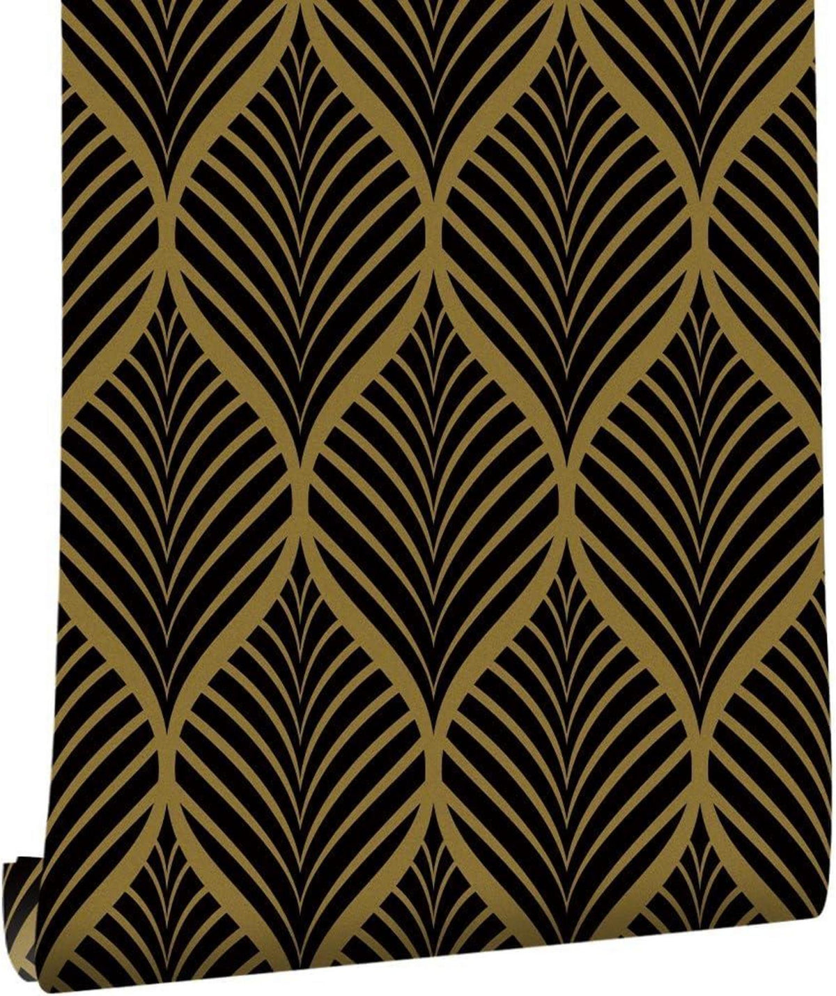 Selbstklebende Tapete Moderne Streifen gold/schwarz wasserdicht 0.4W x