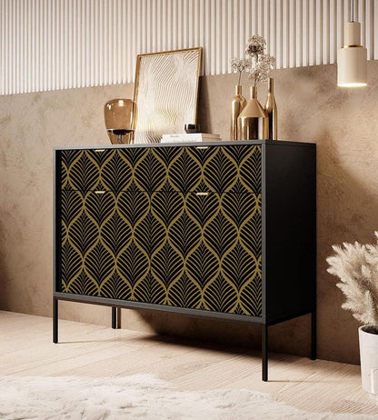 Selbstklebende Tapete Streifen Gold 0,4W x 6L m Schwarz