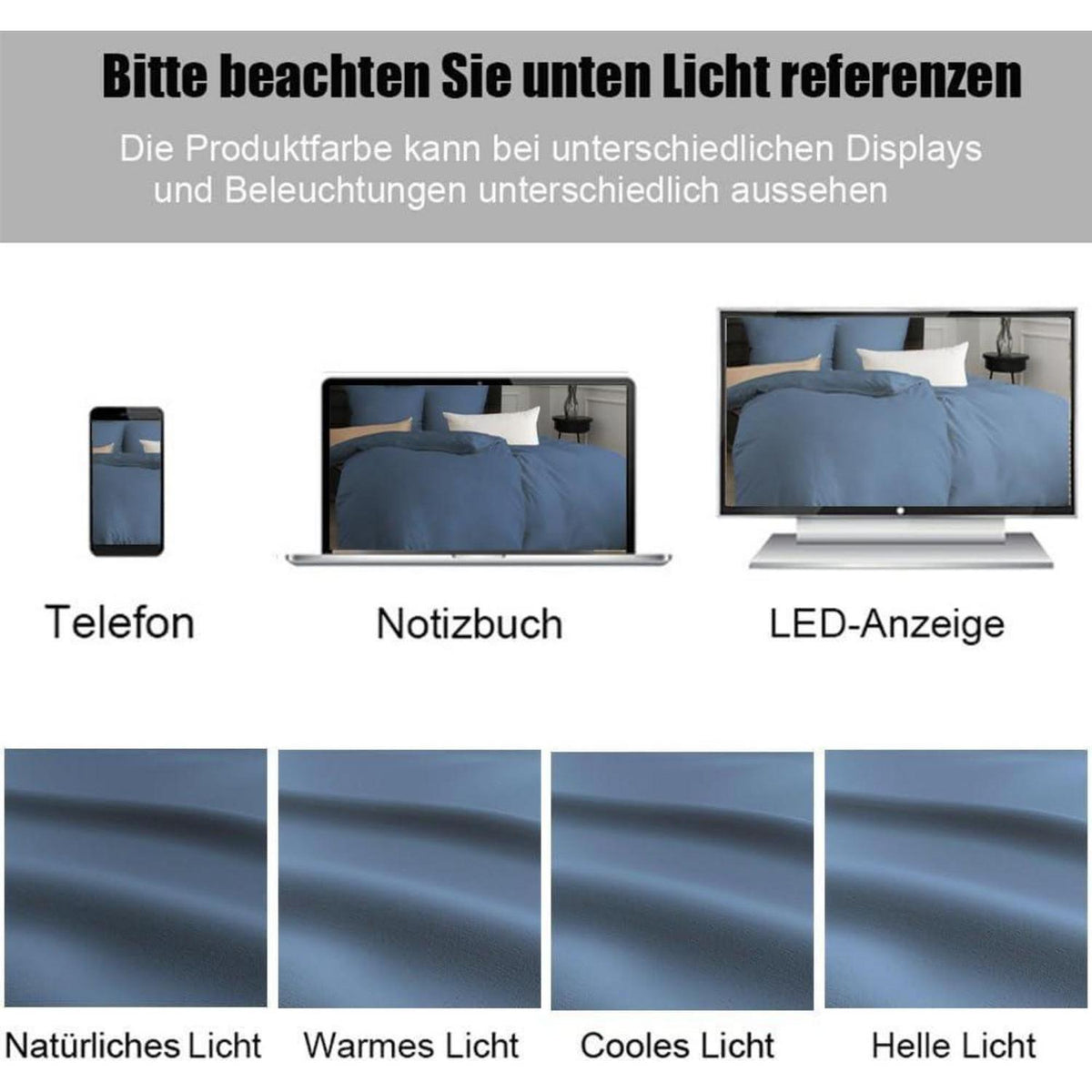 Bettwäsche-Set 4-teilig 155x220 cm Hellblau Mikrofaser