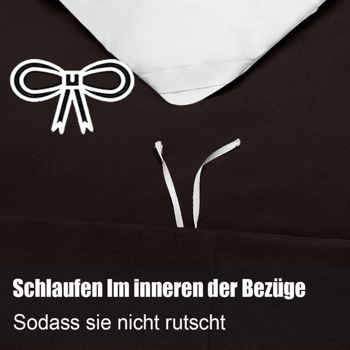 Bettwäsche-Set 4-teilig 155x220 cm Braun Mikrofaser Bügelfrei