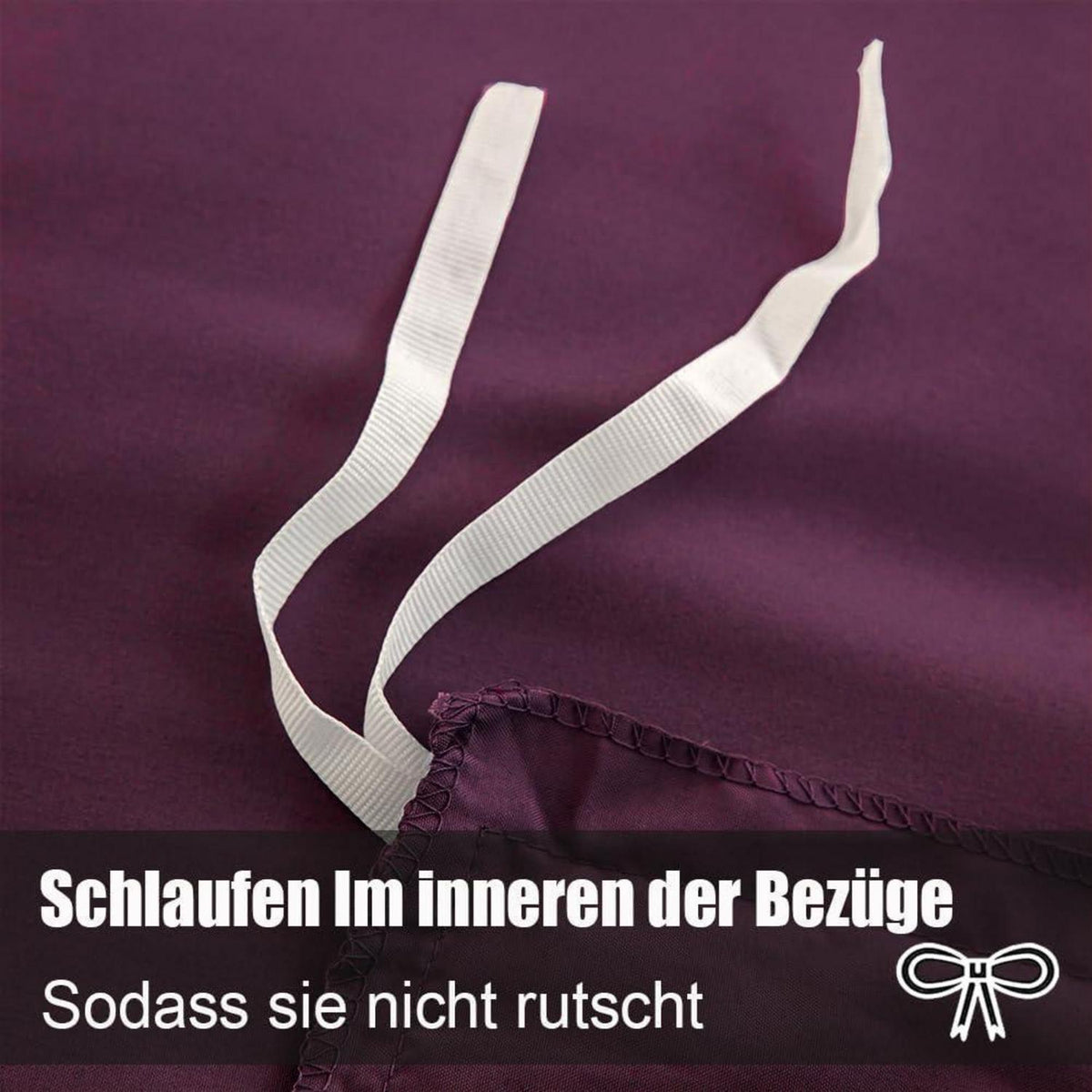 Bettwäsche-Set 4-teilig 155x220 cm Lila Mikrofaser