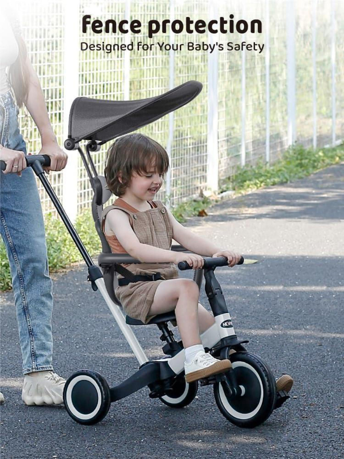 6-in-1 Laufrad Dreirad ab 1 Jahr mit Schubstange und Baldachin, TR009