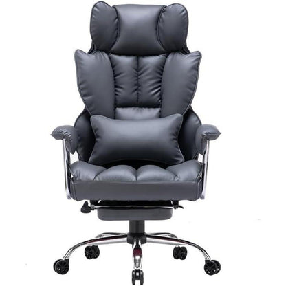 Bürostuhl PU Leder ergonomisch Drehstuhl Fußstütze