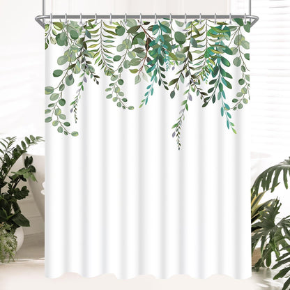 Duschvorhang Antischimmel Grün Blätter 240x180cm Wasserabweisend
