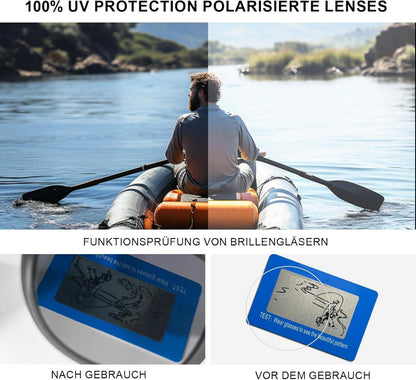 Polarisierte Halbrahmen-Sonnenbrille Schwarz UV400 für Outdoor-Reise