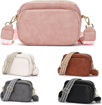 Damen Umhängetasche Crossbody Handtasche Handytasche Rosa 4 Fächer
