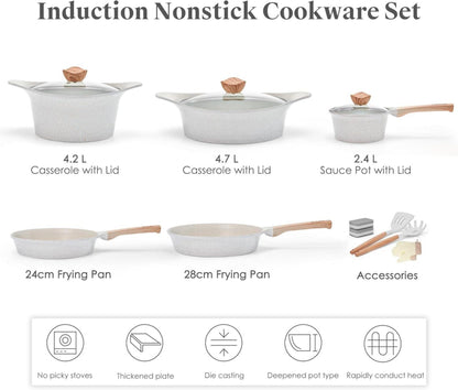 Induktion Kochgeschirr-Set Granit-Antihaft PFOA-frei