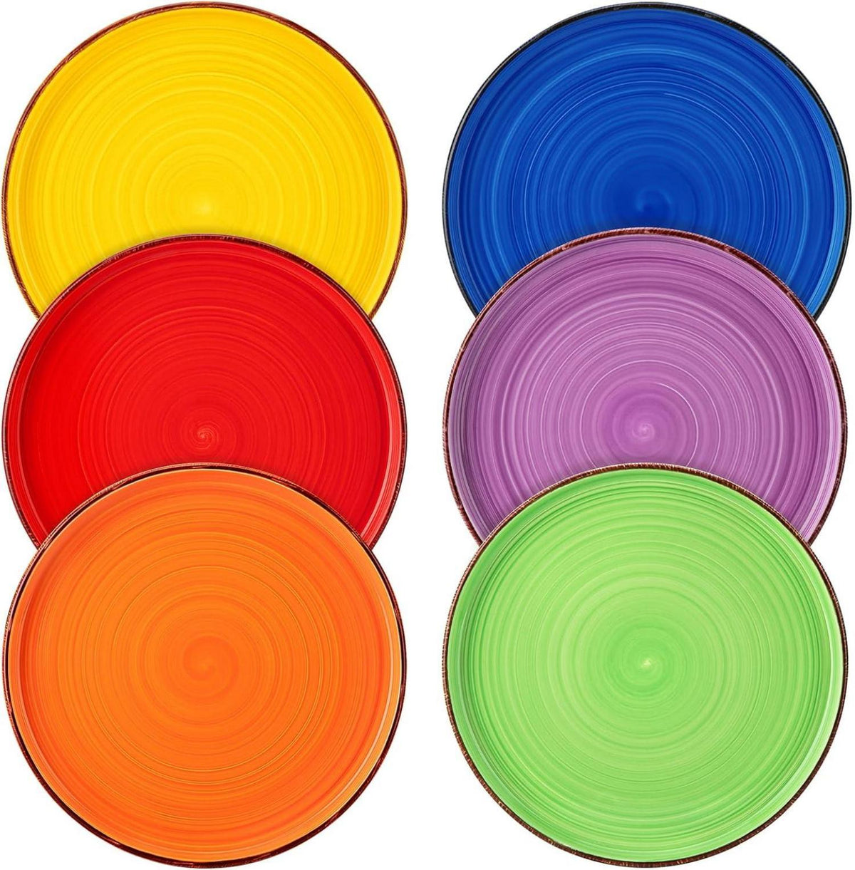 Speiseteller Set Steingut 6 Personen Ø 21,6 cm Geschirr Mikrowelle