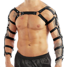 Herren PU Leder Brust Harness Punk Gothic Fetisch Bandage