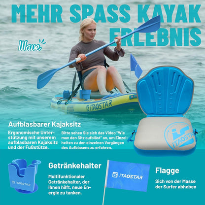 Aufblasbares Stand Up Paddle Board Komplettset Yoga SUP Borad Pink/Yellow