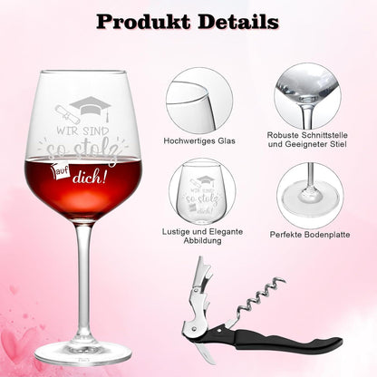 Weinglas Joymaking Pernasoliert Abschluss Geschenk 16oz