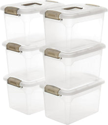 Transparente Aufbewahrungsboxen mit Deckel 8L 6er-Set