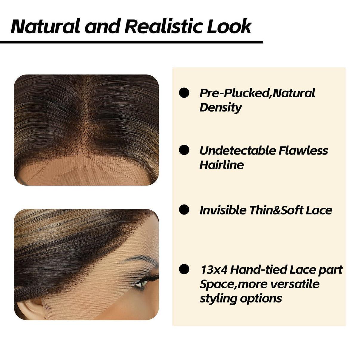Synthetische Körperwelle Perücke Helles Honigbraun Balayage 26 Zoll