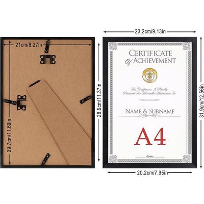 4er Set Bilderrahmen DIN A4 Schwarz - Fotorahmen Collage