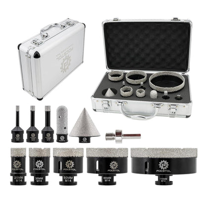 Diamant Fliesenbohrer Set 11-teilig M14 für Winkelschleifer