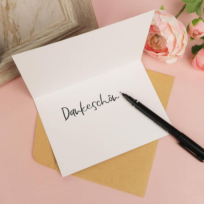Dankeskarte Blumenmuster Din A6 Faltkarte Kraftpapier Umschlag