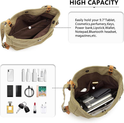 Große Canvas Henkeltasche Anti-Diebstahl Rucksack Multifunktional