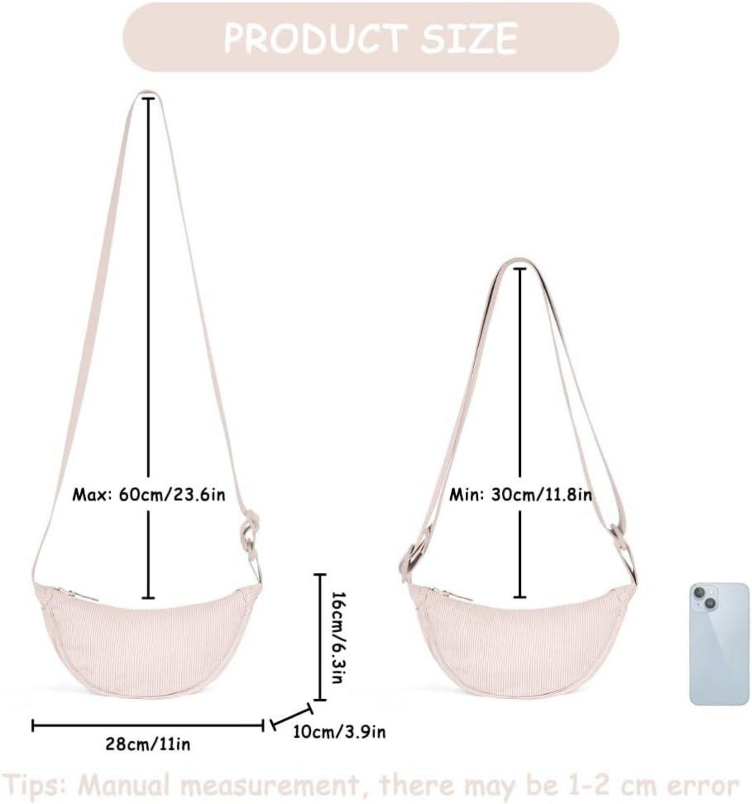 Damen Halbmond Crossbody Schultertasche Verstellbare
