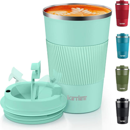 KETIEE Kaffeebecher to go 380ml Thermobecher Isolierbecher Minzgrün