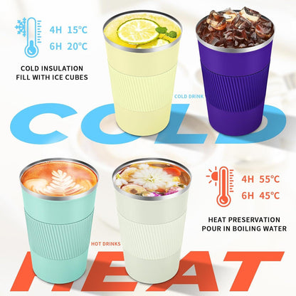 Thermobecher KETIEE Kaffeebecher to go 380ml Vakuum Isolierbecher Lila