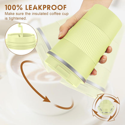 Isolierter Kaffeebecher to go 380ml Thermo Travel Mug Milchgelb