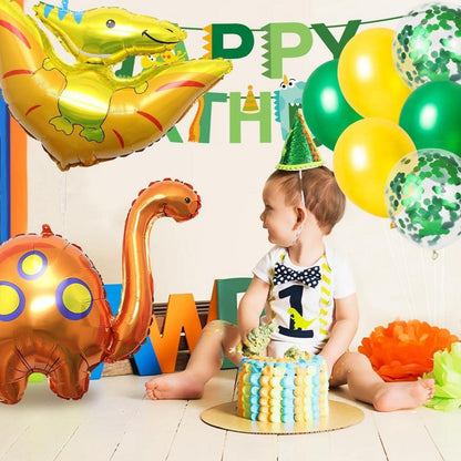 Dino Geburtstag Deko Set mit Folienballons Happy Birthday Girlande