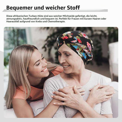 Damen Turban mit Zopf, vorgebundene Beanie Mütze
