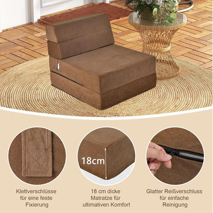 Bodensofa mit Schlaffunktion – 3in1 Klappsofa Braun