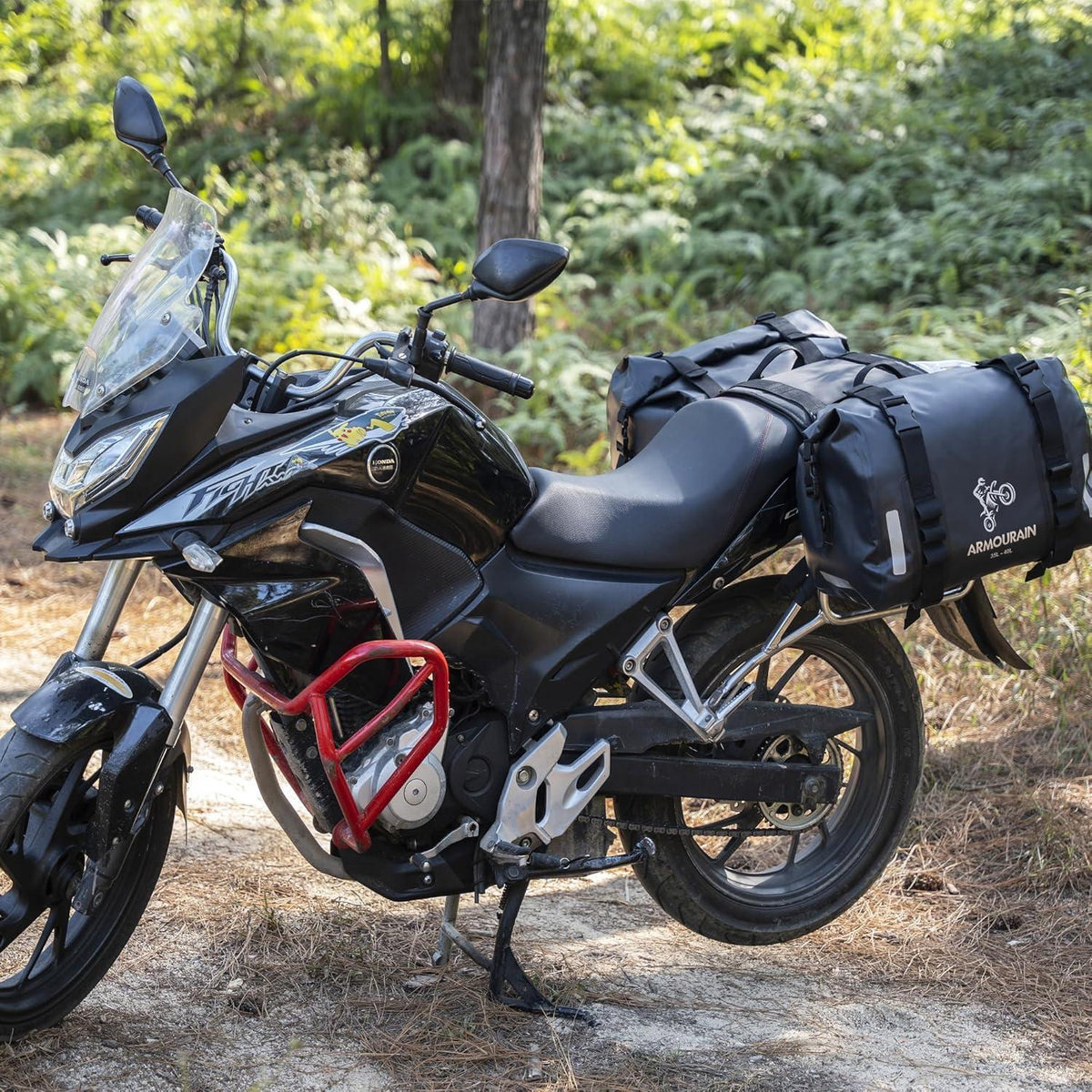 Motorrad Satteltasche 70L Wasserdicht Gepäcktasche Schwarz