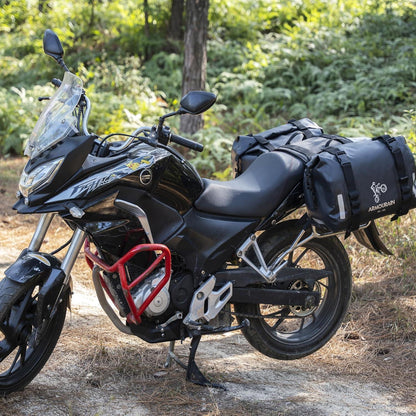 Motorrad Satteltasche 70L Wasserdicht Gepäcktasche Schwarz