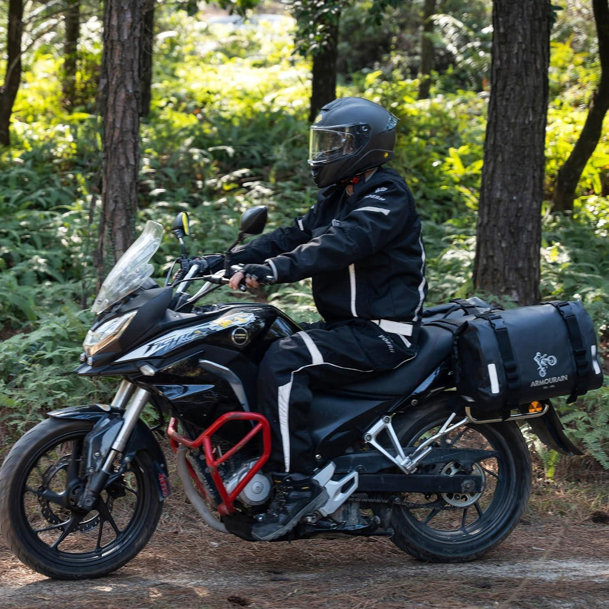 Motorrad Satteltasche 70L Wasserdicht Gepäcktasche Schwarz