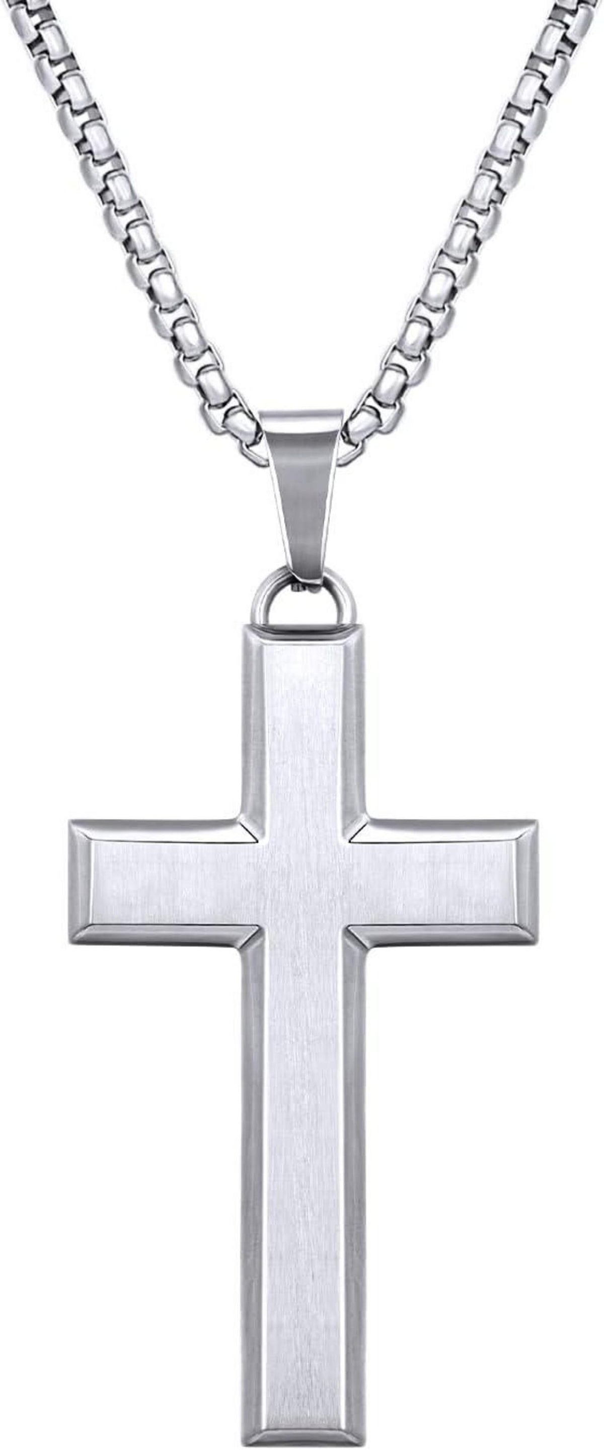Kreuz Kette Anhänger Gold Vergoldet Edelstahl 2.5mm Matt Finish