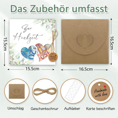 Geldgeschenk Hochzeit Verpackung Umschlägen Hochzeitskarte Herz