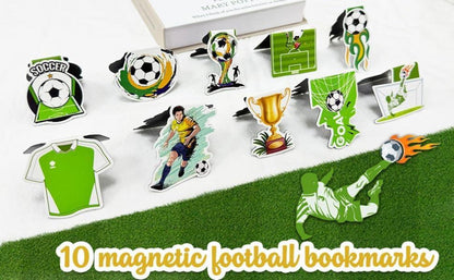 10x Magnetische Fußball Lesezeichen Kinder Jungen Mädchen Schulanfang
