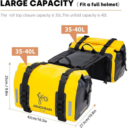 Wasserdichte Motorrad Gepäckrolle 70L (2x35L) Gelb