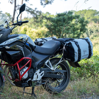 Motorrad Satteltasche 70L Wasserdicht Grau