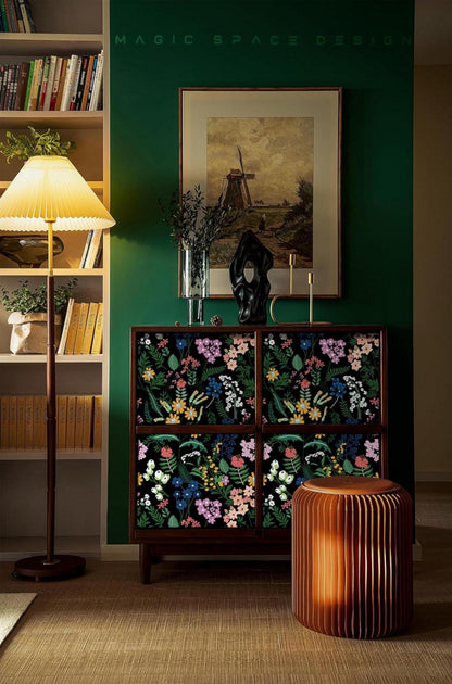 Selbstklebende Blumen-Tapete PVC Möbelfolie Wandaufkleber HD 0.4W x
