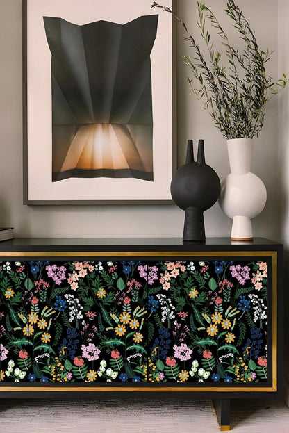 Selbstklebende Blumen Tapete PVC Wandfolie 44cm x 1000cm