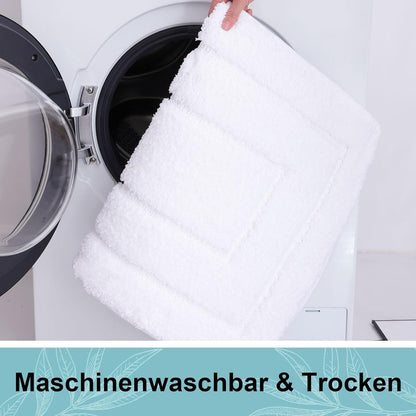 Mikrofaser Badteppich rutschfest 60x120 cm Weiß