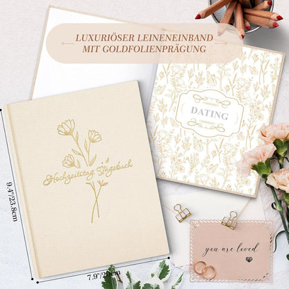 Hochzeitstag Notizbuch für Paare - Leinen Fotoalbum - Ehe