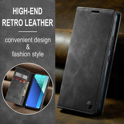 Handyhülle Xiaomi Redmi Note 13 4G Premium Leder Flip Case Grau