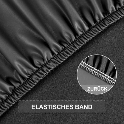 Stretch Stuhlhussen Set Schwarz –, 6 Stück in Lederoptik